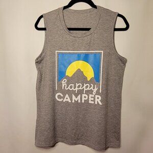 3/$30 Happy Camper by Teepublic Men's Graphic Tank Top, Gray, Size M